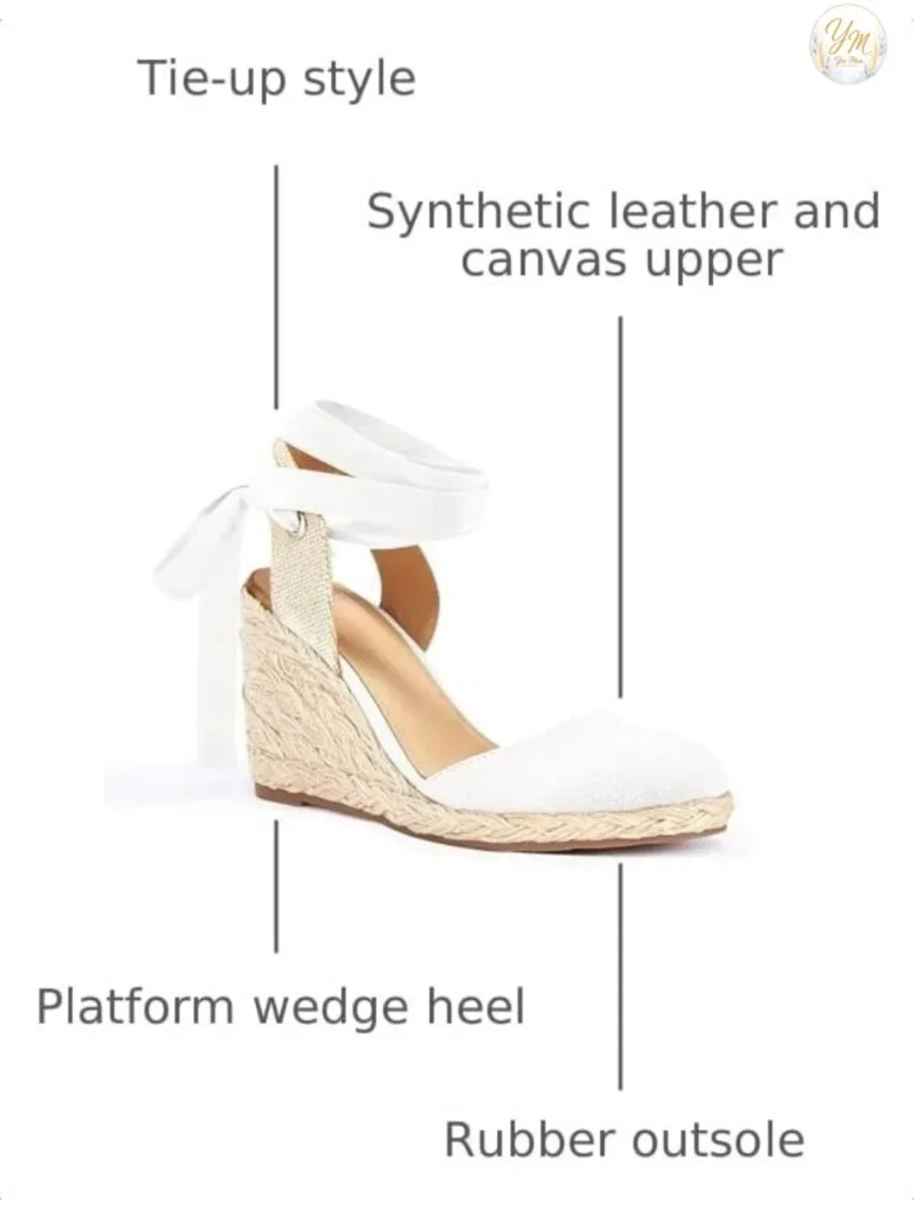 Womens Lace Up Espadrille Wedges Platform Sandals Closed Toe Slingback Heels